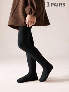 1/2 زوج جوارب حرارية مبطنة للأطفال/البنات، جوارب حرارية ناعمة ومريحة، مناسبة للارتداء اليومي في فصلي الخريف والشتاء، للعودة إلى المدرسة، السفر، العطلات، ألوان عشوائية