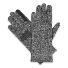 Isotoner Women's Spandex Cold Weather Stretch Gloves With Warm Fleece Lining{Inchsize_nameinch:InchOneSizeinch,Inchcolor_nameinch:InchBlackHeatherinch} - BlackHeather - Xem 5