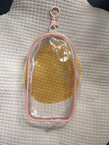 1个手提/收纳袋，适用于毛绒娃娃，PVC化妆包，透明大容量整理袋，可收纳充电器、数据线、耳机、情人节装饰品、情人节礼物包装袋（不含娃娃）