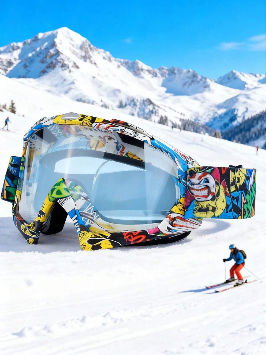 Over Glasses Snow/Snowboard Goggles Anti Fog 100% UV Protection Snowboarding, Motorcycle, ATV, Riding, Ski, Windproof Racing Glasses - D - 查看 1