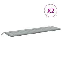 vidaXL Gartenbank-Auflagen 2 Stück Melange Hellgrau 200x50x7 Cm Stoff - Grey - View 4