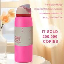 Owa Laa 32OZ Water Bottle,Exquisite Design,Multiple Color Options,Makes An Excellent Gift.It Keeps Drinks Hot Or Cold And Can Be Used For Various Beverages.Suitable For Use In Offices,Leisure Activities,Sports,Indoor And Outdoor Settings,Etc,Valentine's Day - Hot Pink - View 1