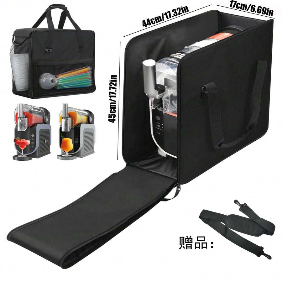 Large Capacity Portable Travel Bag For Frozen Drink Maker, Beverage Hanging Bag, Smoothie Travel Storage Bag - Black - View 1