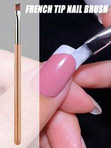 1/9件套美甲笔套装，法式斜角美甲笔，法式美甲工具，棕色手柄新月形UV凝胶美甲笔，美甲DIY设计工具，美甲笔，美甲勾线笔 - 棕色 - 查看 8