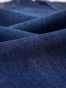 Men's Solid-Color Pure Cotton Slim-Fit Jeans Solid Dark Blue Slim Fit Long-Length Dark-Wash Denim Washed Workwear Style Perfect Gift For Husbands Or Boyfriends Office Commuting Casual Outings Work Or Vacation Urban Style - 常規藍色L30 - 查看 4