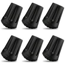 6Pcs Hiking Walking Stick Tips - Rubber Tips For Hiking Poles Hiking Accessories Collapsible Walking Stick Tips Rubber Tips For Canes - Hiking Pole Tips Rubber Tips For Walkers - Black - View 1