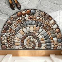 Thảm chùi chân họa tiết sỏi và hoa nhiều màu - Thảm chùi chân bán tròn chống trượt, dễ vệ sinh, dùng trong nhà/ngoài trời - Hoàn hảo cho lối vào, nhà bếp, phòng tắm, sân trong, ban công, thảm trang trí nhà bếp - Nhiều màu - Xem 5