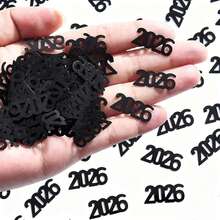 15克 2026毕业季彩纸屑 优雅黑金银三色彩纸屑 营造欢乐派对氛围 节日装饰 - 彩色 - 查看 4