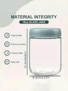 Glass Airtight Jars, Suitable For Food Storage, Great For Storing Tea Leaves, Grains, Nuts, Snacks, Coffee Beans, Sugar, Candies, Spices, Kitchen Supplies And Yogurt. Portable Transparent Food Containers, Kitchen Cereal Storage Canisters, Wedding Gifts, Christmas Gifts, Halloween Gifts. - Multicolor - View 10