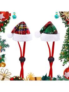 2 件/套新品宠物圣诞帽，时尚狗/猫圣诞帽，带松紧带，有现货 - 彩色 - 查看 12