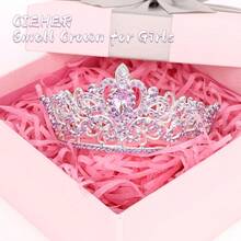 CIEHER Purple Small Crown For FFgirls Cake Topper Mini Crown FFgirls Princess Tiara Birthday Crown Purple Cake Toppers Flower Decorations{Inchcolor_nameinch:InchPurpleinch} - Purple - 查看 5