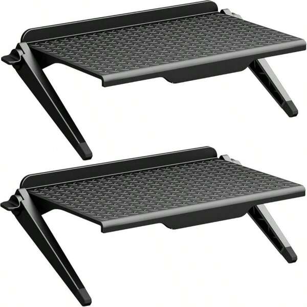 WALI TV Top Shelf 2 Pieces, 8 Inch Adjustable Monitor Top Shelf Screen Storage Computer Screen Shelves Top TV Shelves For Cable Box Media Box Router DVD, Black(TSP001-2B)