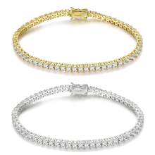 MDFUN 18K白金镀层3.5毫米立方氧化锆经典网球手链（女士） - 3.5mm - 查看 10