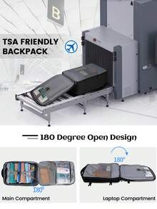 NEWHEY 男士旅行背包 40升 符合航空公司登机标准 17英寸大容量笔记本电脑背包 防水行李电脑背包 商务大学周末旅行过夜背包 防水背包 - 彩色 - 查看 8