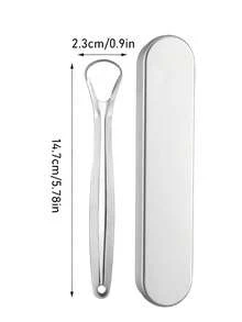 2 Pieces/Set Stainless Steel Tongue Scraper Oral Cleaning Tool, Reusable Tongue Brush, Suitable For Living Room, Home, Bedroom, Bathroom Home Decoration, Travel Supplies, Weddings, Parties, Birthdays, Gifts For Men, Moms, Dads, Friends, New Year, Accessories, Fun Gifts.