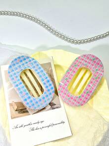 1 pieza/4 piezas Pinza de pelo de plástico ABS con patrón geométrico casual, pasador de pelo dulce para playa, viaje, fiesta, vacaciones, regreso a la escuela, accesorios de invierno para el cabello, pasador de pelo de invierno