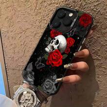 Funda de Adecuada para 12/12 Pro/12 Pro/13/13 Pro/13 Pro/14/14 Pro/14 Pro/14 PLUS /15/15 Pro/15 Pro/16/16 Pro/16 Pro Series teléfono para, bonita, moderna, estética, con patrón de protección,Pascua, Navidad, Novia, Amiga, Regalo, Funda Protectora de Carcasa Suave, Funda deóvil para Parejas perfecto como regalo para el Día de la Madre, cumpleaños o aniversarios para tus seres queridos Funda Antigolpes Para Y Otros Calaveras, Rosas Rojas Y Mariposas Negras17 17promax - Negro - Ver 2