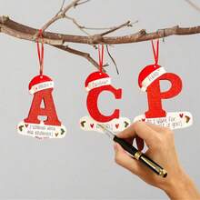 1 pieza Adorno colgante en forma de letra del abecedario A-Z para árbol de Navidad, 26 letras para decoración del hogar de Navidad y Año Nuevo, ornamento DIY de acrílico - Multicolor - Ver 5