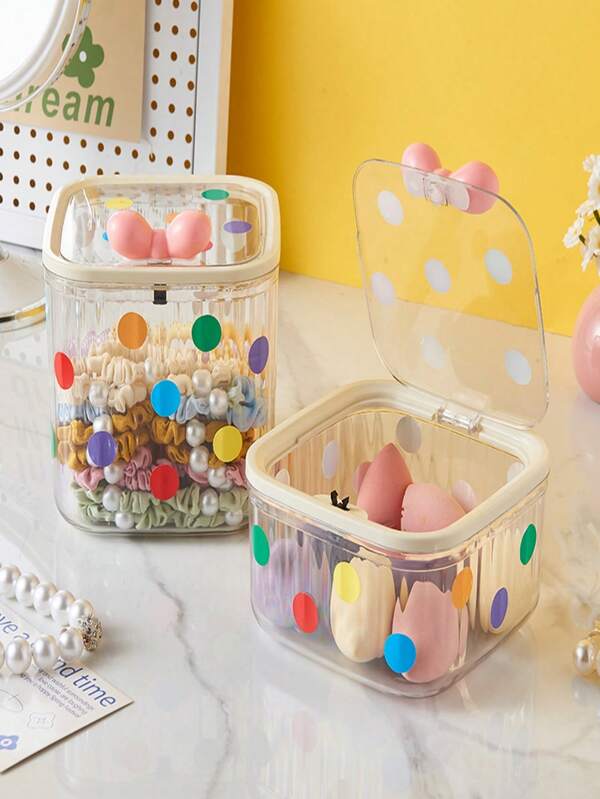 1 cutie de depozitare pentru accesorii de păr pentru copii cu capac, agrafe de păr pentru birou, agrafe de păr, legături de păr, cutie de bijuterii pentru fete