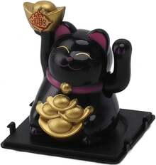 EstiloTendenciaEVGATSAUTO Waving Arm - Adorno De Gato De La Suerte, Brazo De AgitacióN, Ahorro De EnergíA, EnergíA Solar Para Restaurante (Dorado), EVGATSAUTOwzxgq27Uk4-14Calidad PremiumVersióN Mejorada - Negro - Ver 3