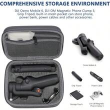 XXCV OM 6 Case Portable Small Leather PU Case For  Osmo Mobile 6 Gimbal Stabilizer And Accessories Protective Hard Travel Carry Bag With Shoulder Strap - xám - Xem 2