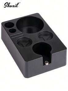 shoxil 1个意式咖啡压粉器支架和咖啡敲粉盒，黑色塑料压粉器支架，适用于51/53/58毫米意式咖啡机手柄的咖啡配件 - 黑色 - 查看 9