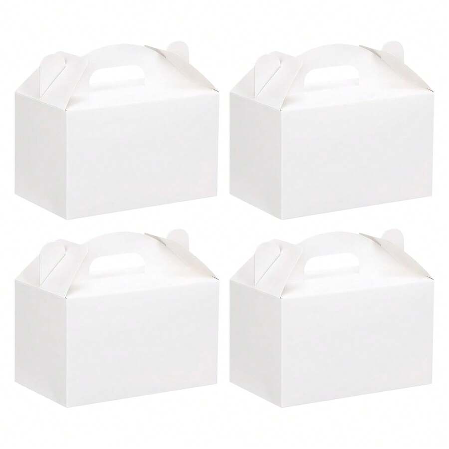 Tomnk 48 Pack White Party Favor Treat Boxes, Candy Boxes, Gable Gift Boxes With Handles For Birthday, Wedding, Mother's Day Gift Boxes - 白色 - 查看 1