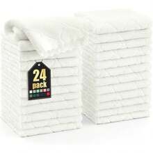12 Pack Kitchen Dish Cloths (10 X 10 Inches, Cream Yellow), Super Soft And Absorbent Coral Velvet Dish Towels, Nonstick Oil Fast Drying Microfiber Cleaning Cloth, No Lint Household Dishcloths, 2025 - 白色 - 查看 6