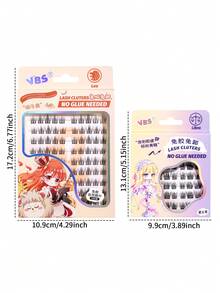 136pcs Glue-Free Segmented False Eyelashes, VBS Constellation Series Glue-Free Removable Eyelash Clusters, Leo + Libra Combination, Natural & Lengthening, Sweet & Gentle Styles, Cartoon Eye Makeup, Detailed Curled Lashes, Lash Extension Level Eyelash Set, Suitable For Daily Wear, Beauty Influencers, Dates - Black - View 8
