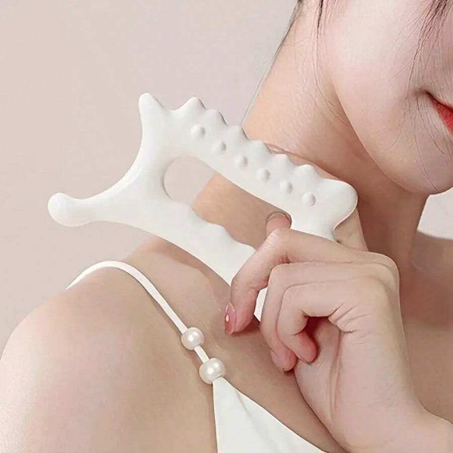 1pc Full Body & Face Massage Tool, Relaxation Tool, Massager, Non-Ceramic, Eye & Afternoon Relaxation, Body Care, Household Items, Relaxation Gift - White - View 1