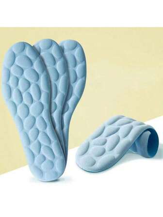 1双记忆海绵按摩鞋垫 – 舒适透气，男女通用，运动跑步足部支撑，具有自适应缓冲回弹功能。