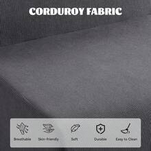 Compressed Lazy Sofa In A Box, Boneless Couch Comfy Single Corduroy Sofa Chairs For Living Room, Bedroom ,Office, Apartment, No Assembly Required - 深灰色 - 查看 6