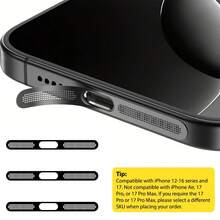 ZYONS 3件装金属扬声器防尘网罩，兼容 17 Pro Max/17 Air/16 Pro Max/16/15/14/13/12系列，耐用金属材质，可选颜色：黑色/银色/宇宙橙/金色/绿色/红色/蓝色/紫色/沙漠钛色 - 3pcs - 查看 19