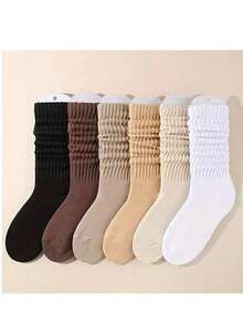 2/6/10/12/24 双装女士针织袜，宽松袜，女士中筒袜，女士短袜，女士短袜，圣诞礼物 - 彩色 - 查看 4