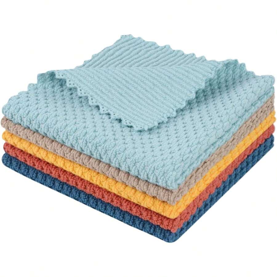 Microfiber Dish Cloth For Washing Dishes, 2025 Kitchen Cleaning Cloths, 5 Color Assorted 12Inchx12Inch 10 Pack - Assorted Color-3 - View 1