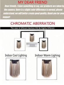 4pcs 14Inch Hair Extensions Synthetic Clip-In Hair Extension Short Straight Soft Invisible Brown Blonde Hairpiece For Women Straight Natural Soft Synthetic Hairpiece For Women - Black - Multicolor - View 9