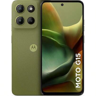 Smartphone Motorola Moto G15 256GB\12GB (4GB RAM+8GB Ram Boost) e Camera 50MP com AI e Night Vision Bateria de 5200 mAh Tela FHD+ 6.7"