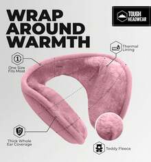 Warm Winter Ear Muffs For Men Women, Earmuffs Behind The Head, Fleece Ear Warmers, Ear Covers For Cold Weather,26339480 - 玫紅色 - 查看 5