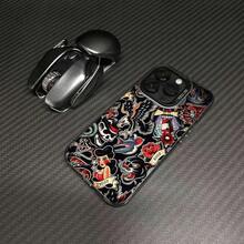 Funda con Diseño Moderno para 16 PRO, 15 PRO, 14, 16 PLUS, 15, 13, 12, 11,, 8P, X, XR, XS.Protección Anticaídas y Estética Premium.Modelo J18SW183.Carcasa para Smartphone, Diseño Tattoo, Fundaóvil, Funda Resistente, Cubierta Práctica.17  17promax - Negro - Ver 3
