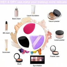 6+6 专业海绵套装，2.76 英寸便携式柔软海绵定妆粉扑，多色晕染海绵化妆粉扑，粉色，便宜，情人节，廉价商品，旅行，旅行必备，房间装饰，情人节礼物，便宜货，房间，1 美元商品，度假必备，女士礼物，卧室，情人节，99 美分 - 黑色,玫紅色,紫色 - 查看 5