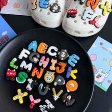 26pcs Creative Animal Letter Shoe Decoration, PVC Material DIY Shoe Accessories, Multifunctional Decoration - Multicolor - View 2