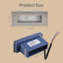 Step LightsLuces LED para escalonesIP55 Tira de Luz LED Blanco Cálido con 12 Perlas Luz de escalera empotrada Apta para vallas balcones paredes porches Luz blanca cálida 110-220VStep Lights - blancoclido - Ver 2