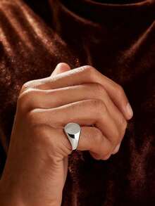 1pc Minimalist Style Couple Stainless Steel Round Flat Band Ring For Men Women, Unisex Matching Promise Rings For Daily Wear, Hypoallergenic Comfort Fit Anniversary Gift - Polished Ring - View 1