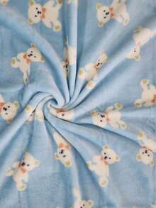 Thick Baby Boy Blanket, Microfiber, Hypoallergenic Fleece Blanket, Newborn Hospital Outfit - Blue Bear - View 4