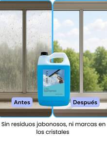 Limpia Vidrios Liquido y Superficies - Limpiador de Vidrios 1 Galón (3.78 L) , Lavar Ventanas, Vidrios, Cristales, Mesas y Superficies, Sin Residuos Jabonosos - Azul - Ver 4