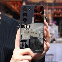 Funda de Teléfono de Periódico Rosa Se Ajusta Perfectamente a los Teléfonos de las Series  Galaxy S25 Ultra, S24 PLUS, S23+, S22 y S21.Tiene absorción de impactos, características antideslizantes, diseño ligero y una nueva forma elegante. Está hecho de TPU de alta calidad, que es suave y duradero. - Colores mixtos - Ver 8