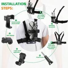LEATVOOK Hands-Free Adjustable Chest Mount Phone Holder With Anti-Shake Rope – Universal Harness Strap For GoPro, Insta360, Smartphones, Outdoor Sports, And Vlogging,Best Mother's Day And Valentine's Day Gifts. - 柔和 - 查看 4