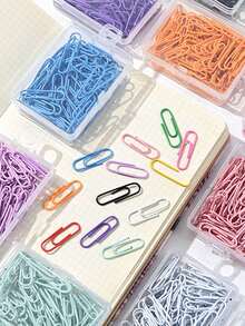 Macaron Color Paper Clips, Creative Curved Clips For Scrapbooking, Decorative Stationery Bookmarks, Colorful Metal Paper Clips, School & Office Supplies, Suitable For File Organization