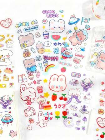 סט זה של מדבקות מחברת חמודות וקריקטוריות לבנות. הוא כולל דוגמאות קטנות דקורטיביות, מדבקות עמידות למים מ-PET, ומתאים להדבקת כוסות מים, כיסויים לטלפונים, ספרים, מחברות, מדבקות גוקה, עונת החזרה לבית הספר, ציוד לבית הספר, ציוד לאלבום, נייר מכתבים.