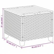 vidaXL Gartentisch Grau 45x45x37 Cm Poly Rattan Akazienholz - Grigio - Visualizzare 9